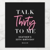 30歳の誕生日パーティーの好意 ワインラベル (シングルラベル)