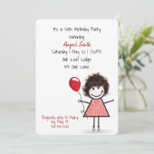 30歳の誕生日パーティーの少女(赤気球) 招待状 (スタンド正面)