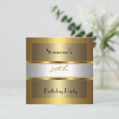 30歳の誕生日パーティーの招待状 ピンク 白 ゴールド 招待状 (スタンド正面)