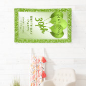 30歳の誕生日パーティーへようこそ-緑/白 横断幕 (インサイチュ)