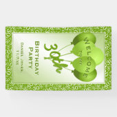 30歳の誕生日パーティーへようこそ-緑/白 横断幕 (横)