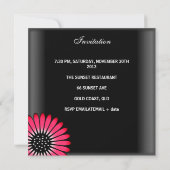 30歳の誕生日パーティーエレガントブラックピンクの花 招待状 (裏面)