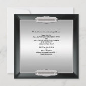 30歳の誕生日パーティーエレガントブラック・シルバー・オン・シルバー 招待状 (裏面)