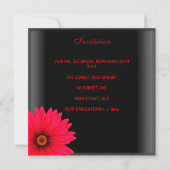 30歳の誕生日パーティーエレガント黒赤い花 招待状 (裏面)