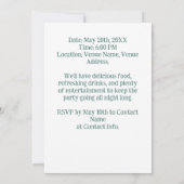 30歳の誕生日パーティーカスタムフォトフローラフレーム 招待状 (裏面)