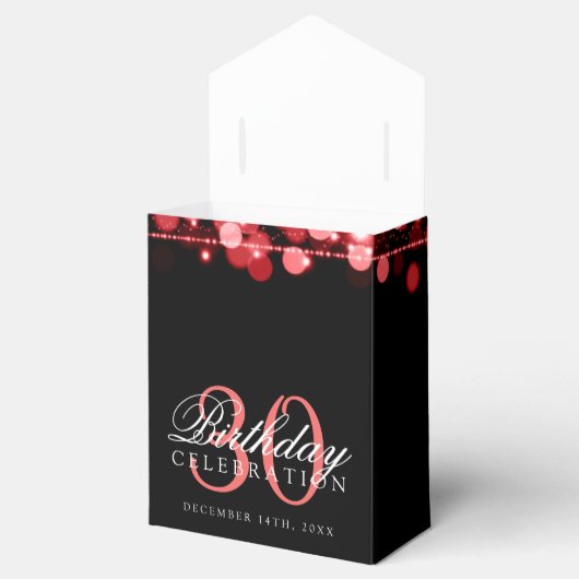 30歳の誕生日パーティーキラキラ赤 フェイバーボックス (オープン)