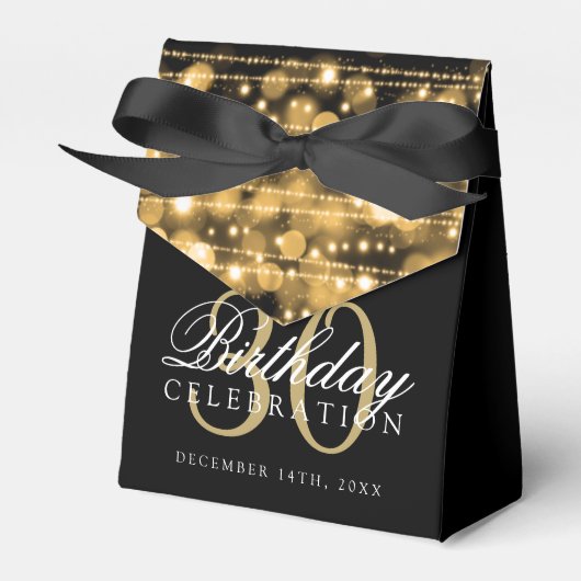30歳の誕生日パーティーキラキラ金ゴールド フェイバーボックス (正面サイド)