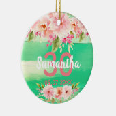 30歳の誕生日パーティーサンゴ花緑 セラミックオーナメント (右)