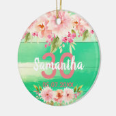 30歳の誕生日パーティーサンゴ花緑 セラミックオーナメント (左)