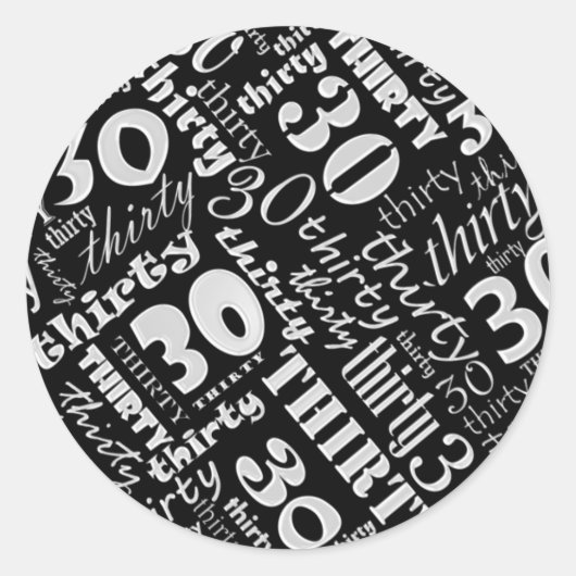 30歳の誕生日パーティーシール ラウンドシール (正面)