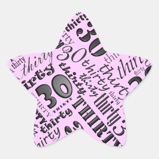 30歳の誕生日パーティーシール 星シール (正面)
