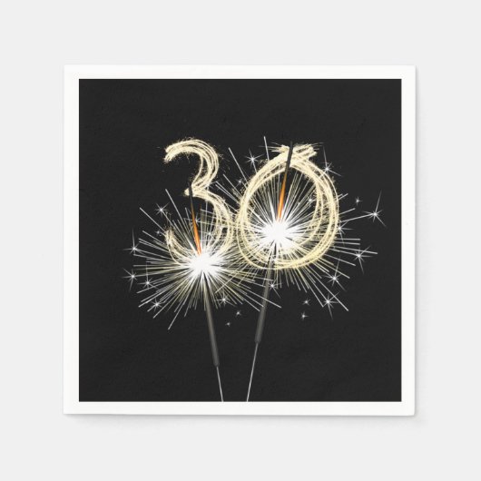 30歳の誕生日パーティースパーカーズオンブラック スタンダードカクテルナプキン (正面)