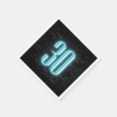 30歳の誕生日パーティーネオンサイン入りレンガの壁 スタンダードカクテルナプキン (角)