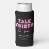 30歳の誕生日パーティーネオンピンク スリム缶クーラー (Seltzer正面)