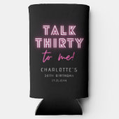 30歳の誕生日パーティーネオンピンク スリム缶クーラー (裏面)