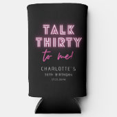 30歳の誕生日パーティーネオンピンク スリム缶クーラー (正面)