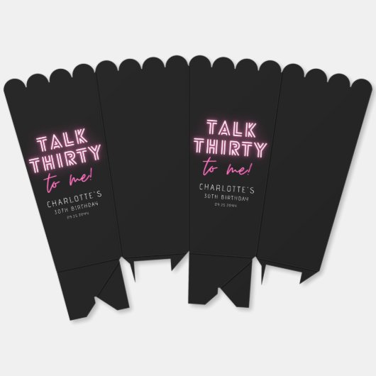 30歳の誕生日パーティーネオンピンク フェイバーボックス (見開き)