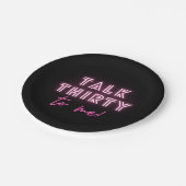 30歳の誕生日パーティーネオンピンク ペーパープレート (アングル)