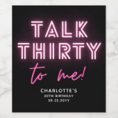 30歳の誕生日パーティーネオンピンク ワインラベル (シングルラベル)