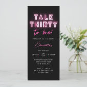 30歳の誕生日パーティーネオンピンク 招待状 (スタンド正面)