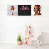 30歳の誕生日パーティーネオンピンク 横断幕 (インサイチュ)