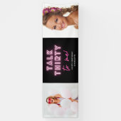 30歳の誕生日パーティーネオンピンク 横断幕 (縦)