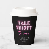 30歳の誕生日パーティーネオンピンク 紙コップ (正面)