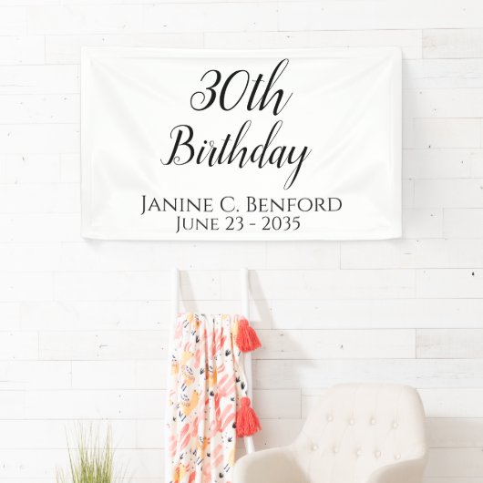 30歳の誕生日パーティーバパーソナライズされたナー 横断幕 (インサイチュ)