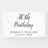30歳の誕生日パーティーバパーソナライズされたナー 横断幕 (横)