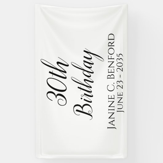 30歳の誕生日パーティーバパーソナライズされたナー 横断幕 (縦)