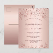 30歳の誕生日パーティーバラ金ゴールドスター招待 ポストカード (正面/裏面)