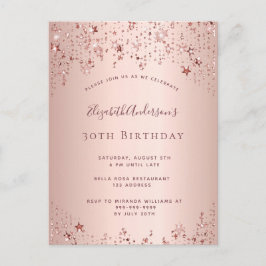 30歳の誕生日パーティーバラ金ゴールドスター招待 ポストカード