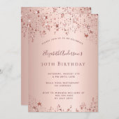 30歳の誕生日パーティーバラ金ゴールド星散布 招待状 (正面/裏面)