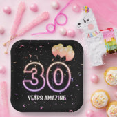 30歳の誕生日パーティーバルーンと紙吹雪 ペーパープレート (パーティー)