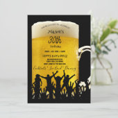 30歳の誕生日パーティービアマグダンサーのシルエット 招待状 (スタンド正面)