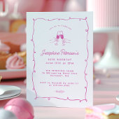 30歳の誕生日パーティーピンクお洒落ドードル 招待状