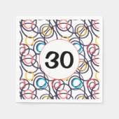 30歳の誕生日パーティーファンキードードル スタンダードカクテルナプキン (正面)