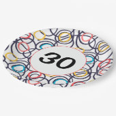 30歳の誕生日パーティーファンキードードル ペーパープレート (アングル)