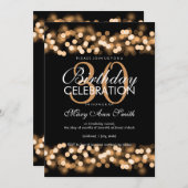 30歳の誕生日パーティーフェイク金ゴールドハリウッドGLAM 招待状 (正面/裏面)