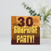 30歳の誕生日パーティーフェスティバル金ゴールドとブラウンスターズ 招待状 (スタンド正面)