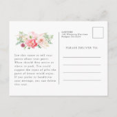 30歳の誕生日パーティーフェミニンピンクフローラ インビテーションポストカード (裏面)