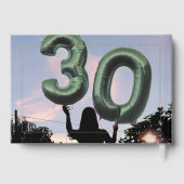 30歳の誕生日パーティーフォイル縁どエメラルドグリーン ゲストブック (裏面)