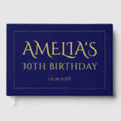 30歳の誕生日パーティーフォイル縁どネビーブルー ゲストブック (正面)