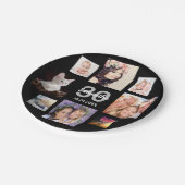 30歳の誕生日パーティーフォトコラージュ女性ブラック ペーパープレート (アングル)