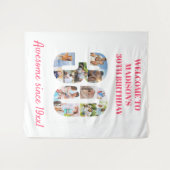 30歳の誕生日パーティーフォトコラージュ背景ピンク タペストリー (正面(横))