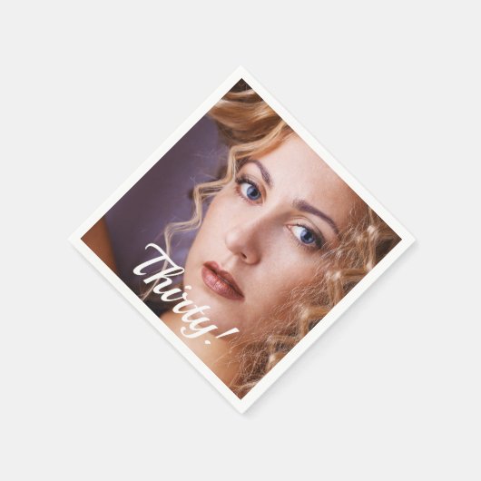 30歳の誕生日パーティーフォトスクリプト女性 スタンダードカクテルナプキン (角)