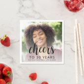 30歳の誕生日パーティーフォトブラックスクリプト応援 スタンダードカクテルナプキン (インサイチュ)