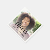 30歳の誕生日パーティーフォトブラックスクリプト応援 スタンダードカクテルナプキン (角)