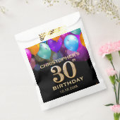 30歳の誕生日パーティーブラックと金ゴールドバルーン フェイバーバッグ (封をした状態)