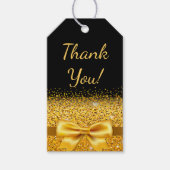 30歳の誕生日パーティーブラック金ゴールド感謝していボウユー ギフトタグ (正面)